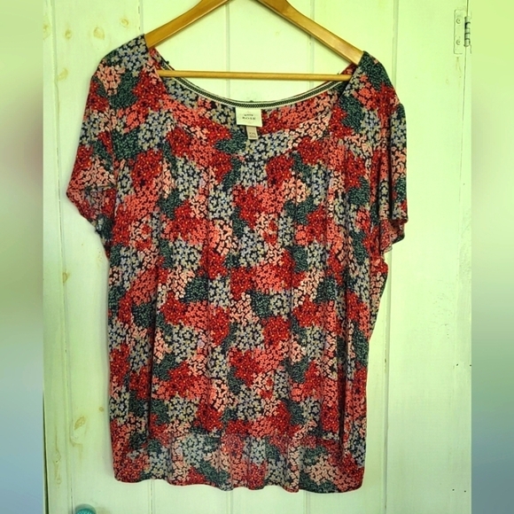 Knox Rose Patchwork Floral Boho Flowy Top - Picture 1 of 9